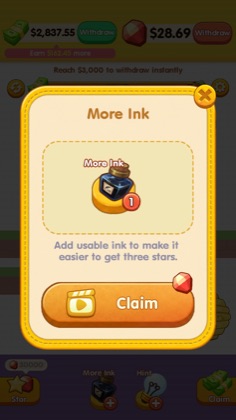 More Ink boost popup in Lucky Doge